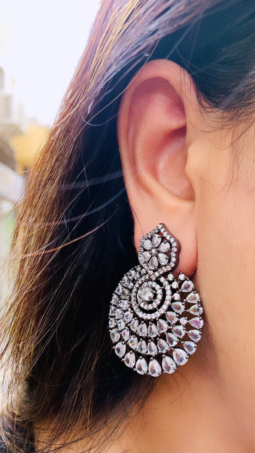 American Diamond Chandbali Earrings