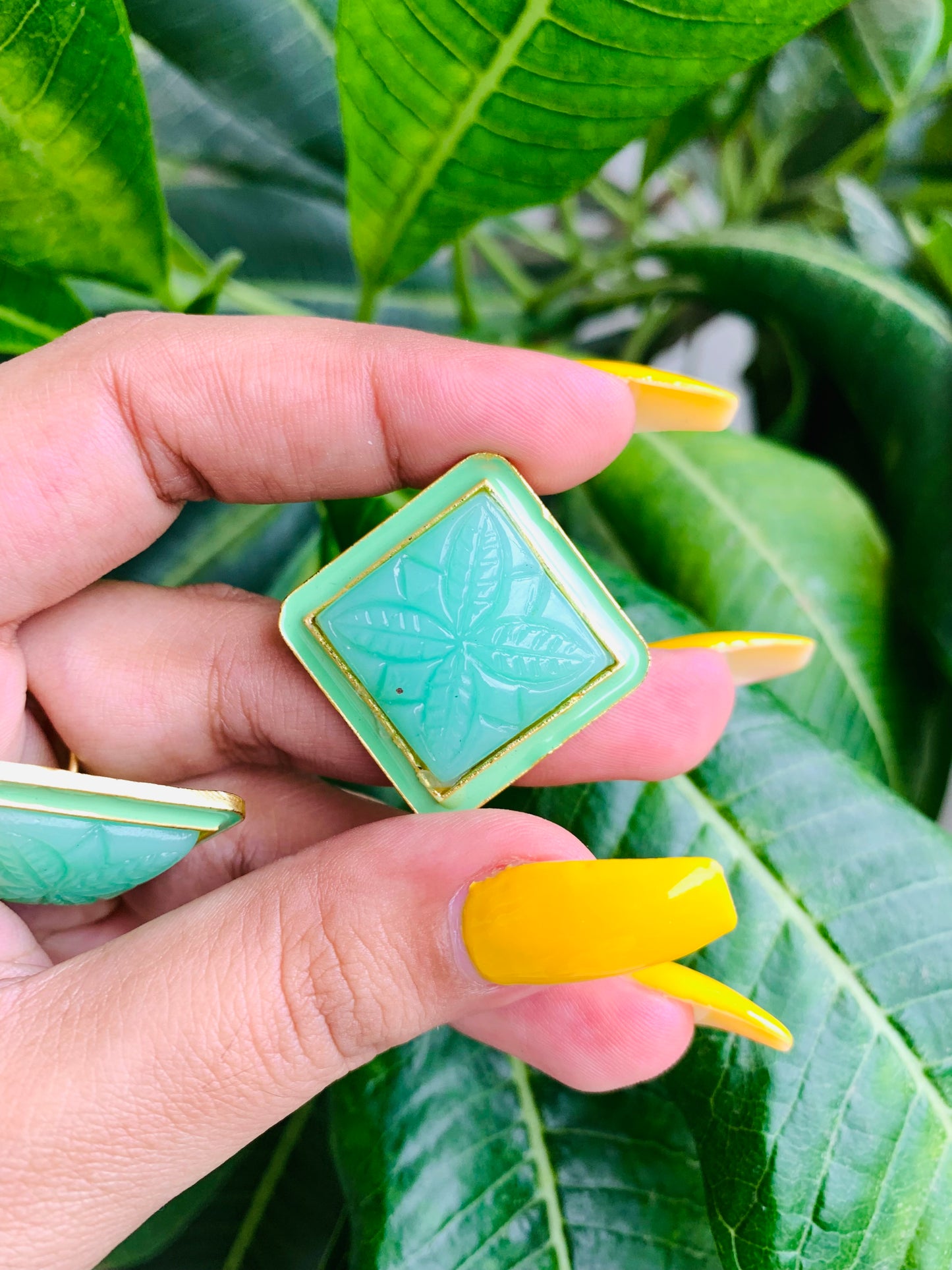 Square Shaped Meenakari Studs