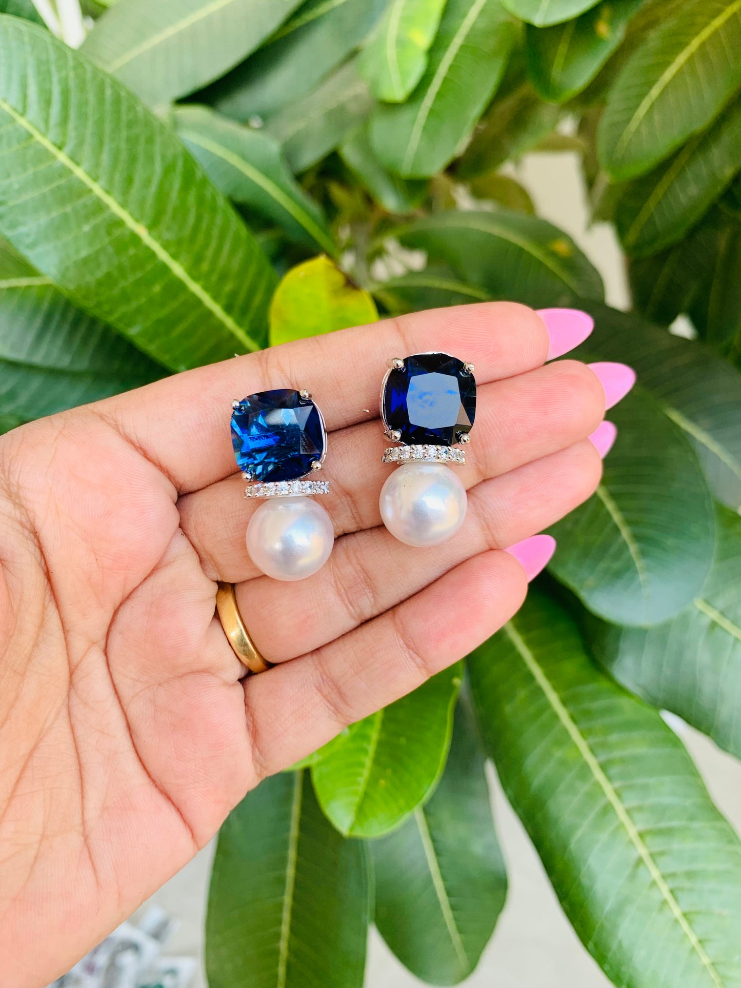 Swarovski Studs With Pearl Drop