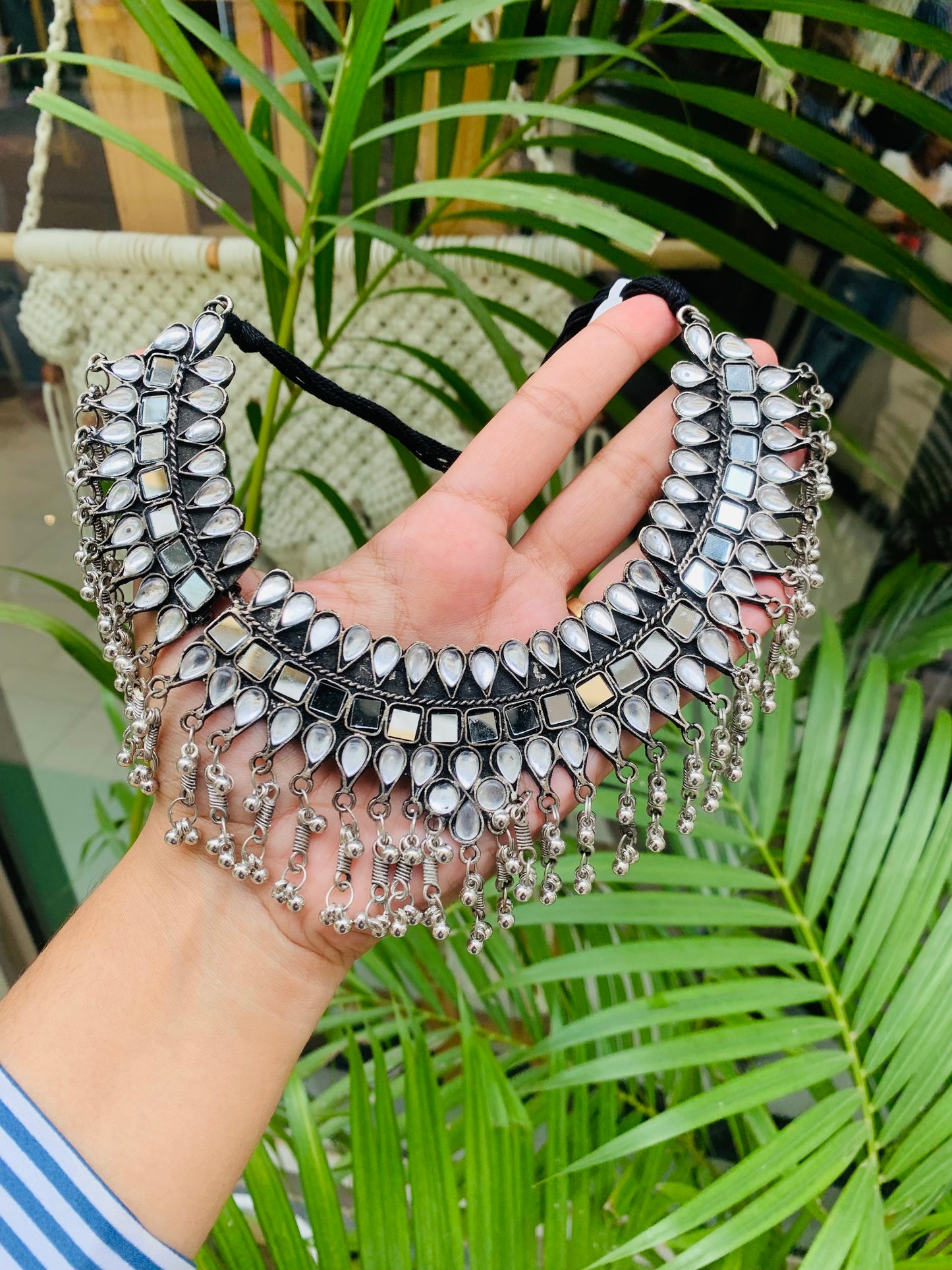 Clear Stones Choker with Studs