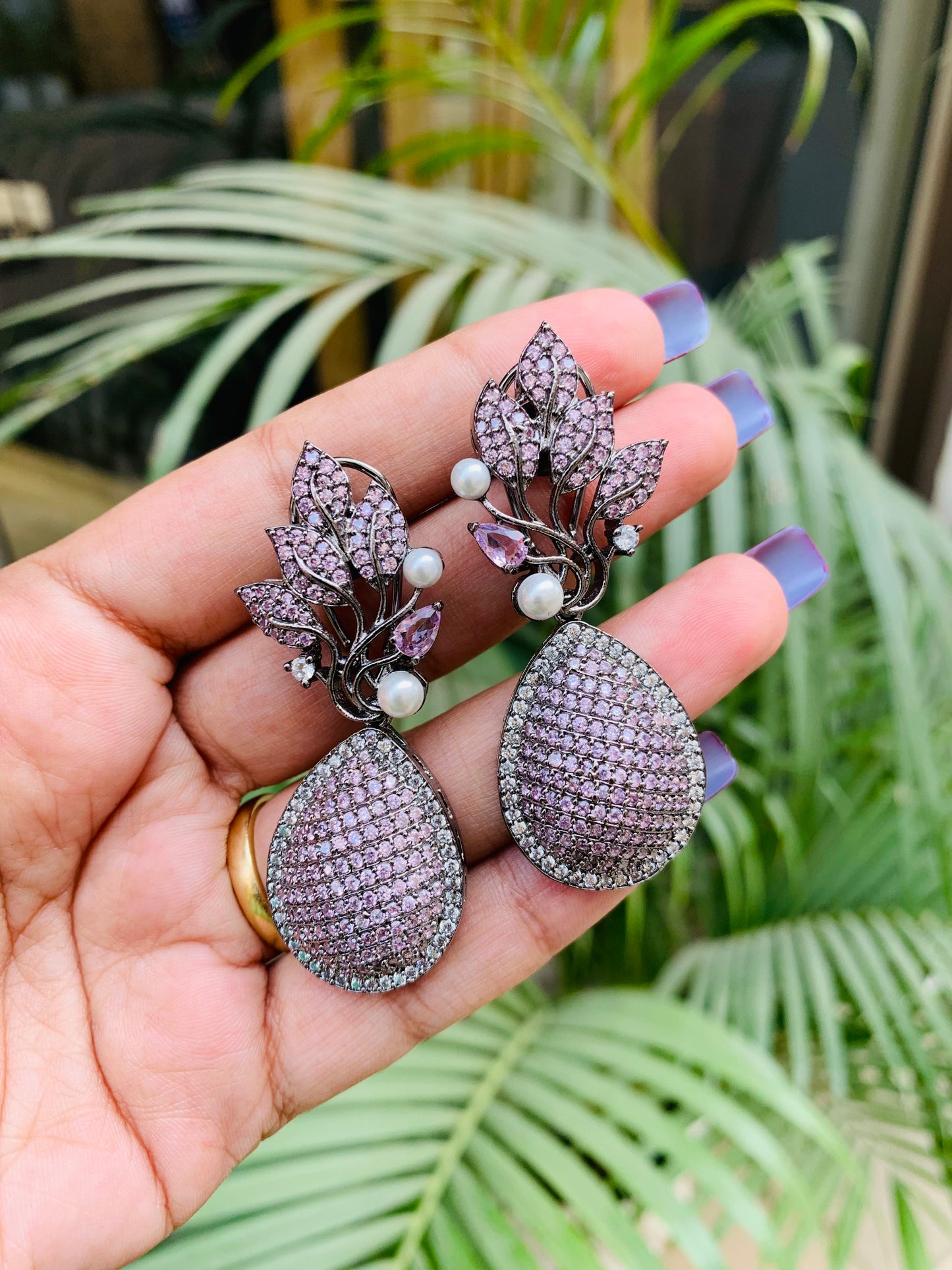 Designer Stud Earrings with Drop
