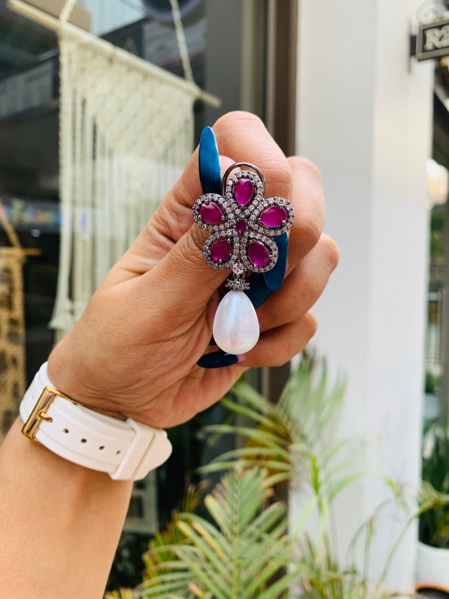 Micro AD Flower Danglers