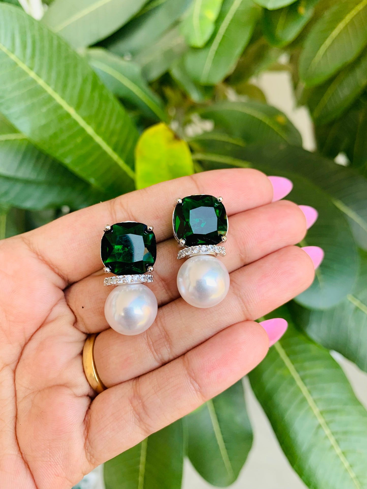 Swarovski Studs With Pearl Drop