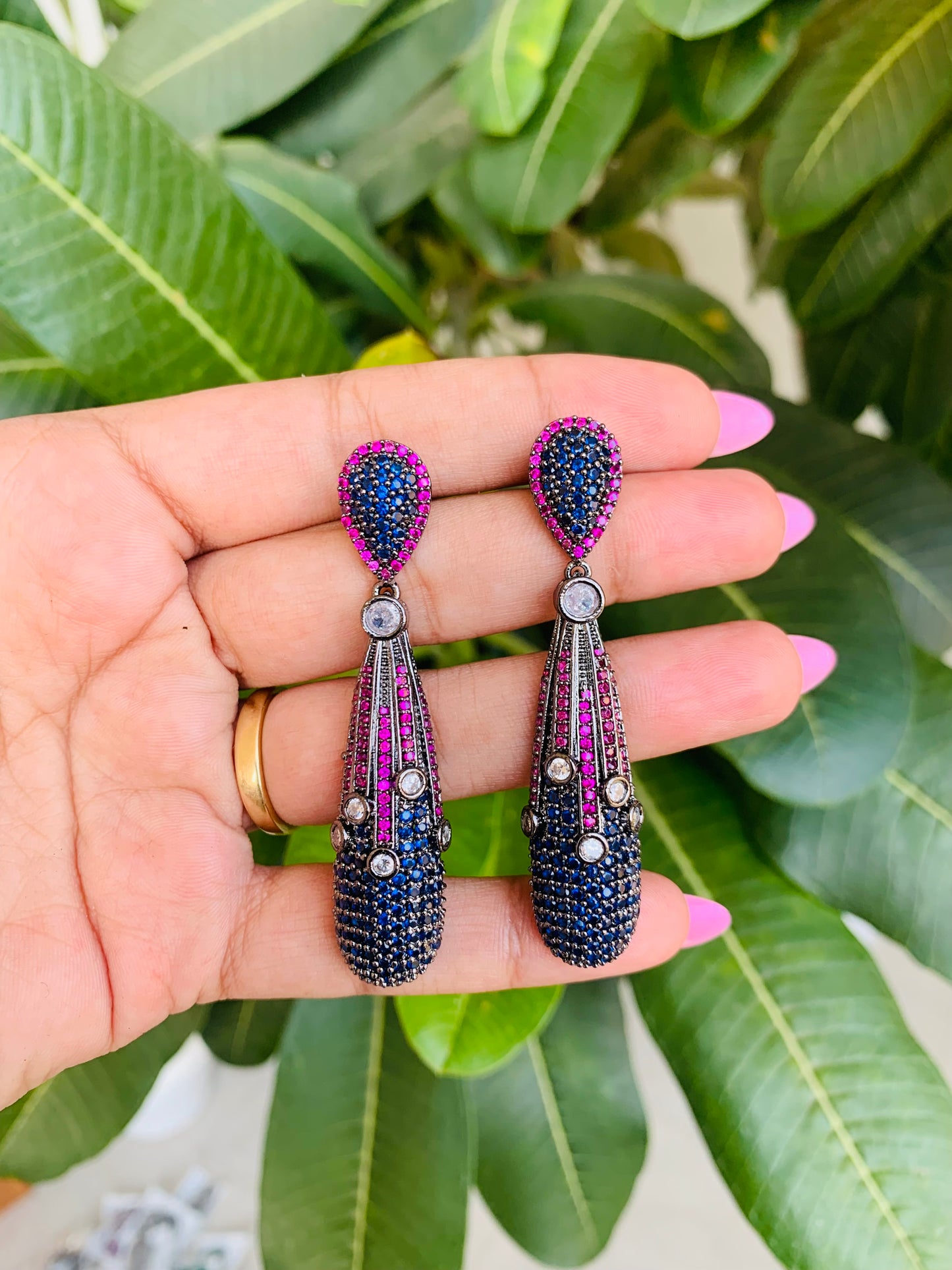 Long Style American Diamond Danglers