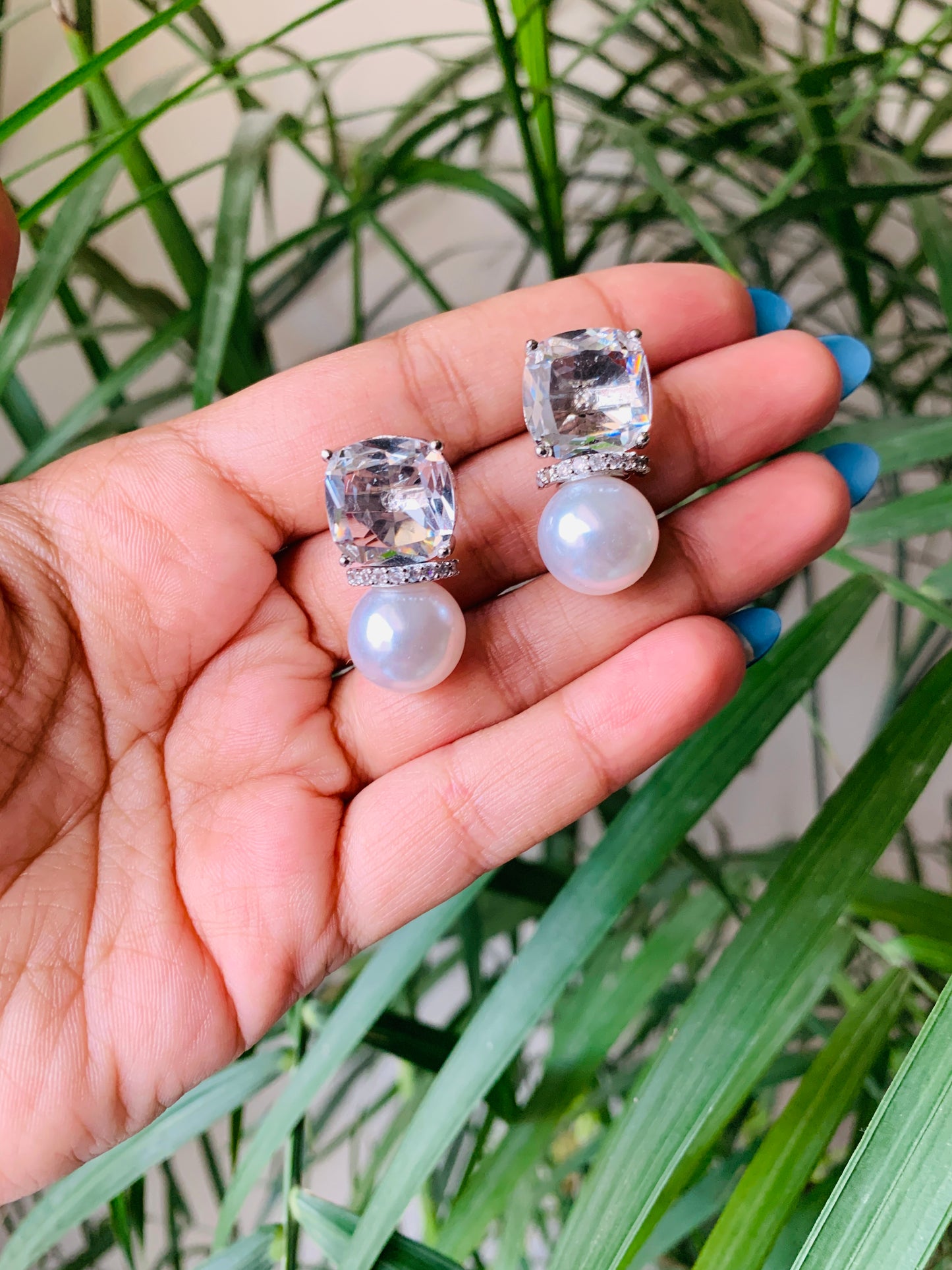 Swarovski Studs With Pearl Drop