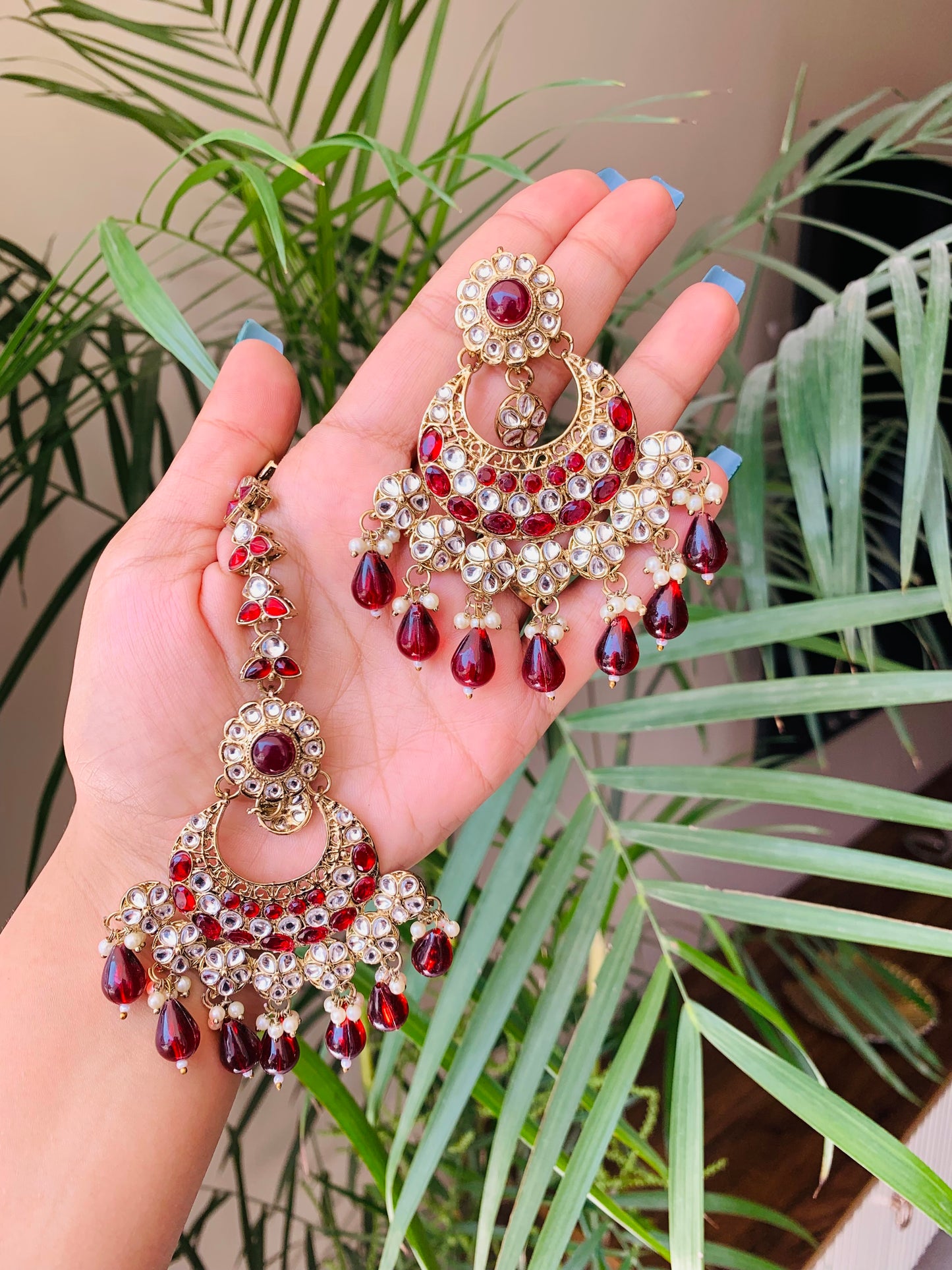 Beautiful ChaandBaali With Maang Tika