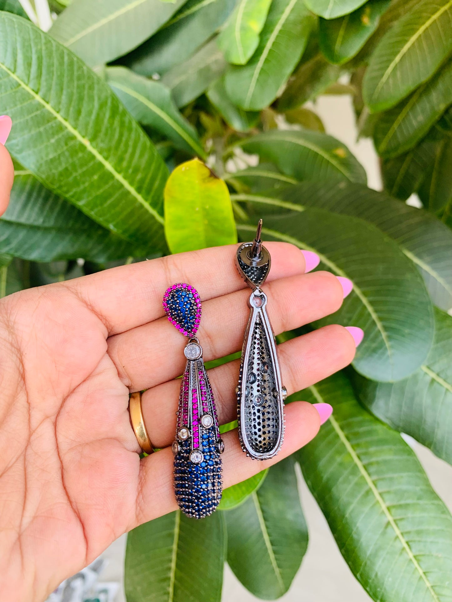 Long Style American Diamond Danglers