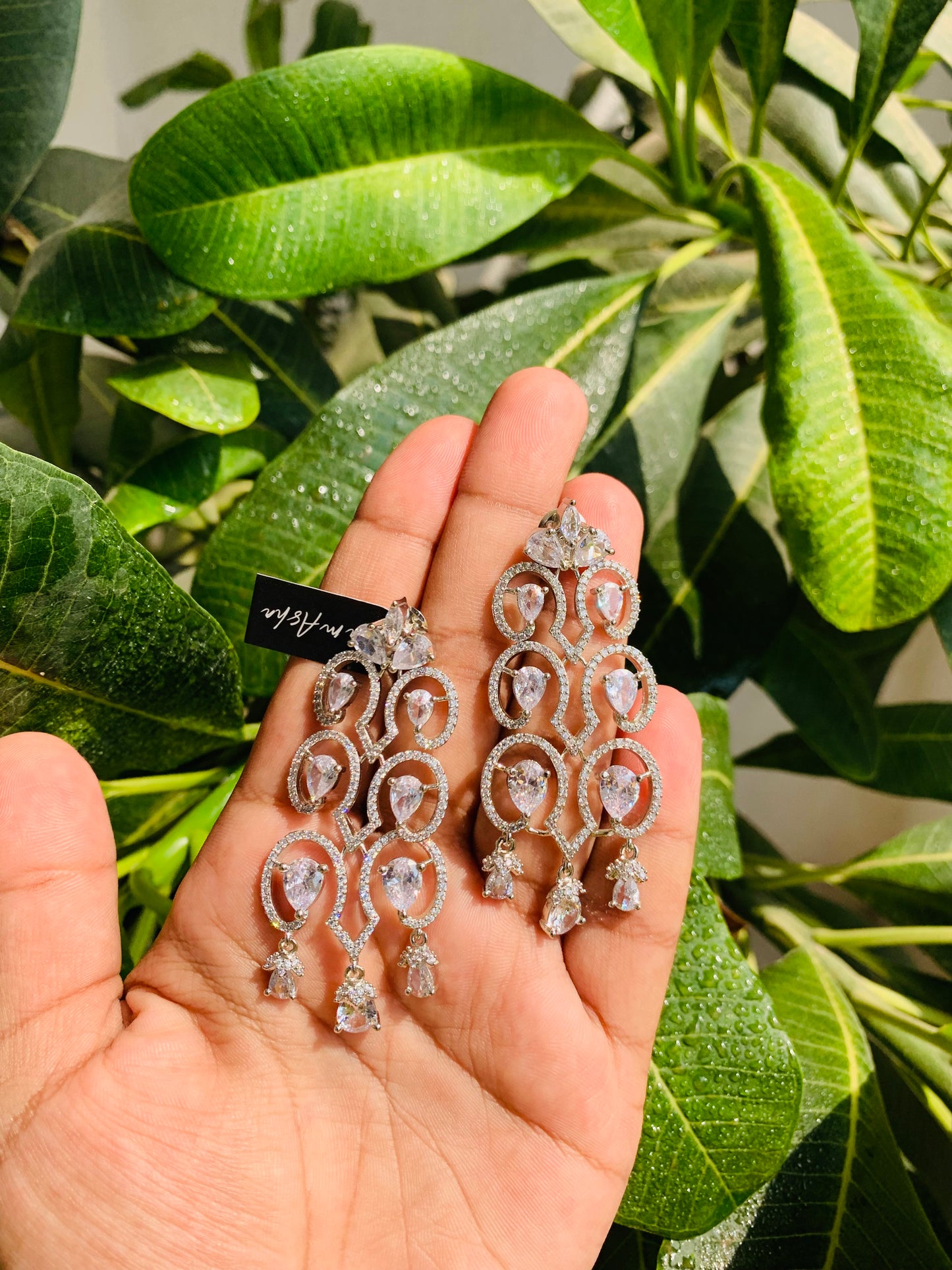 Designer Micro AD Long Earrings