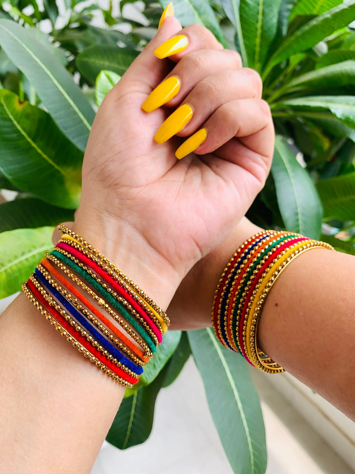Multicolor Metal Bangles Set