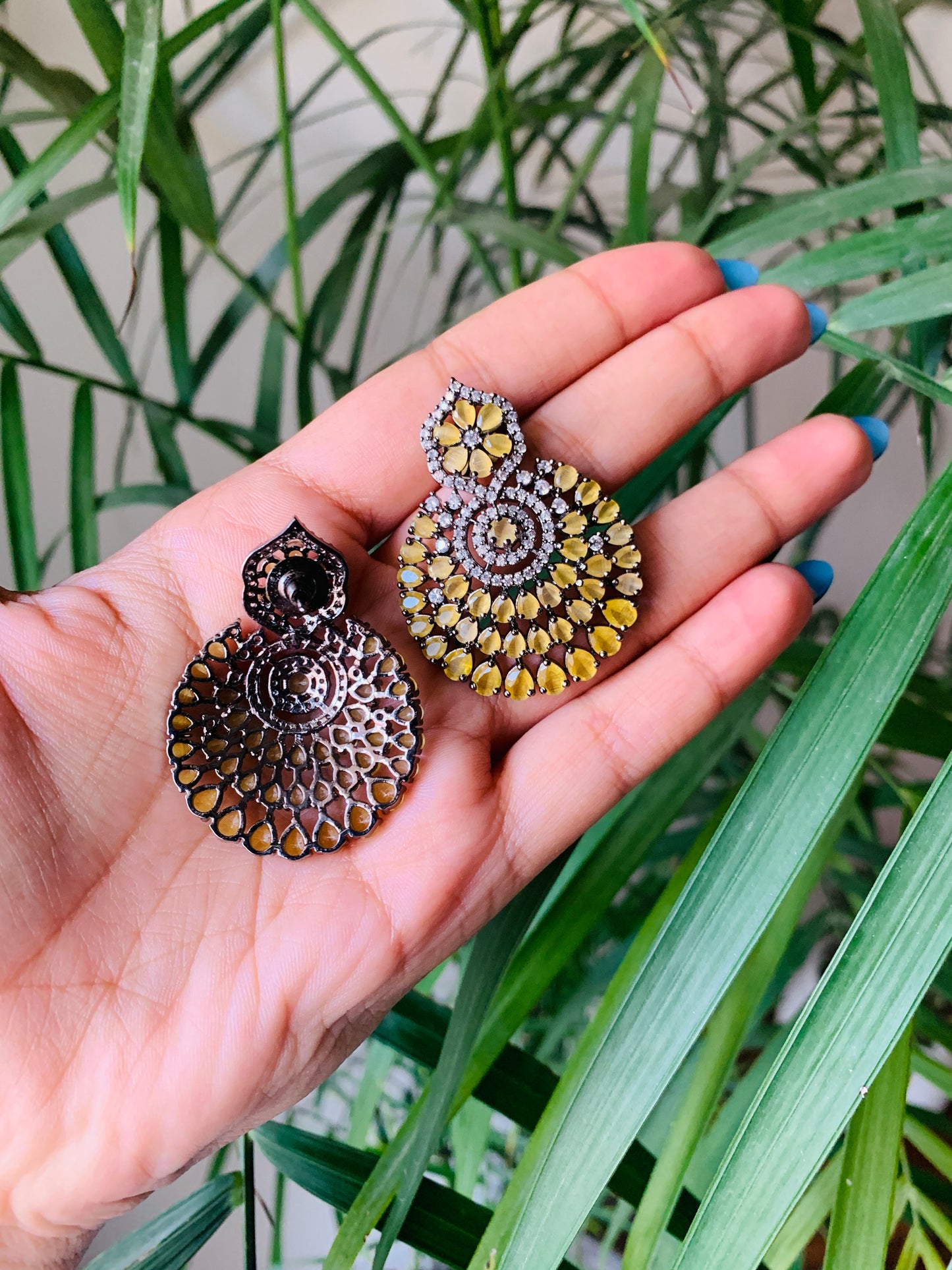 American Diamond Chandbali Earrings