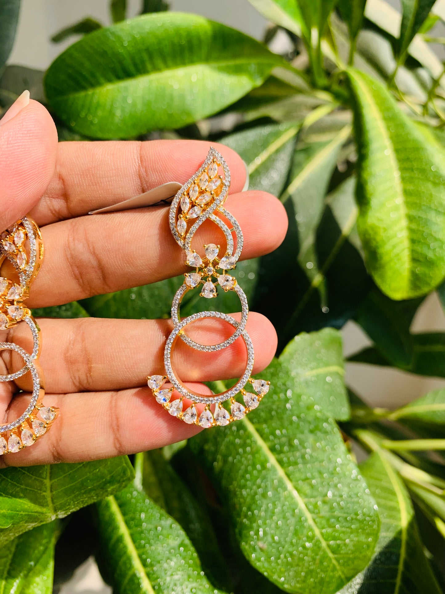 Designer American Diamond Festive Danglers