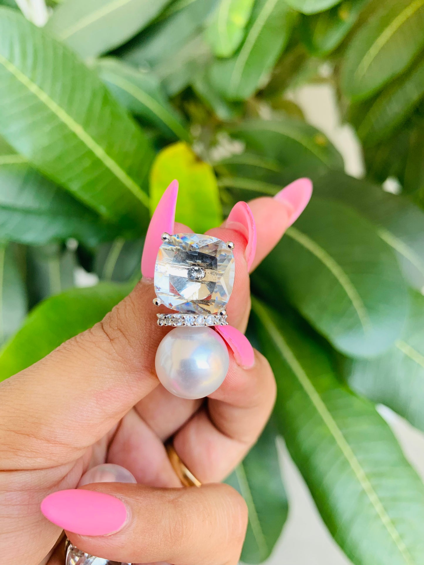 Swarovski Studs With Pearl Drop