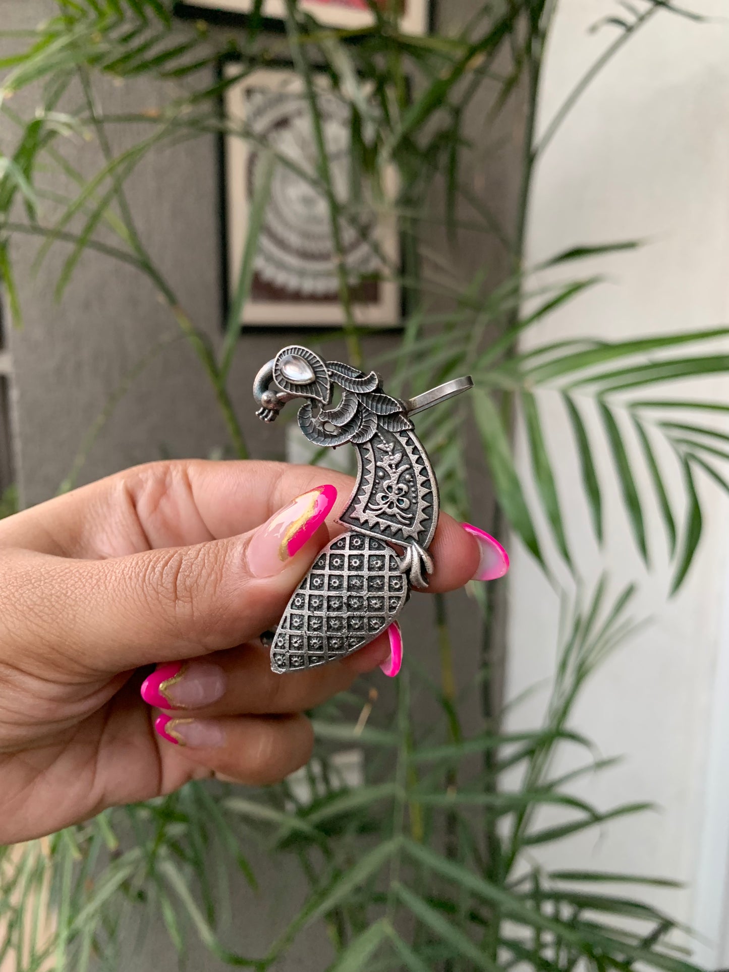 Peacock Earcuff