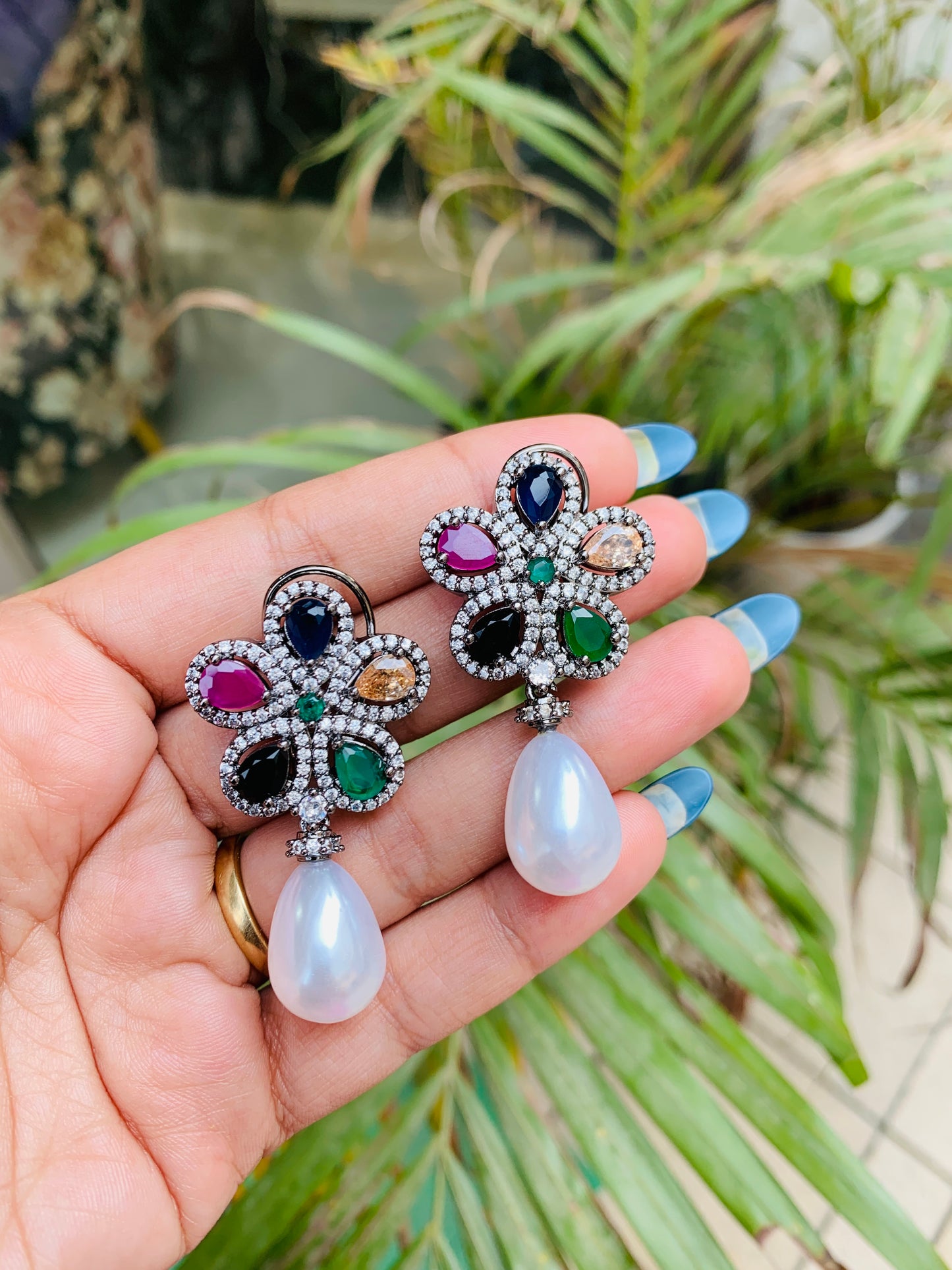 Micro AD Flower Danglers