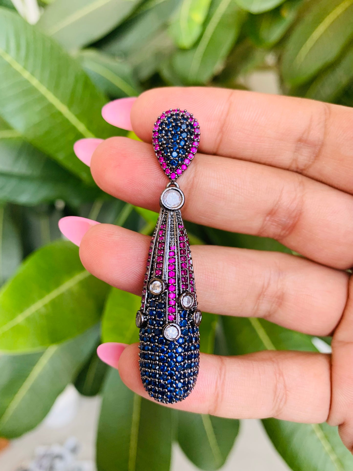 Long Style American Diamond Danglers