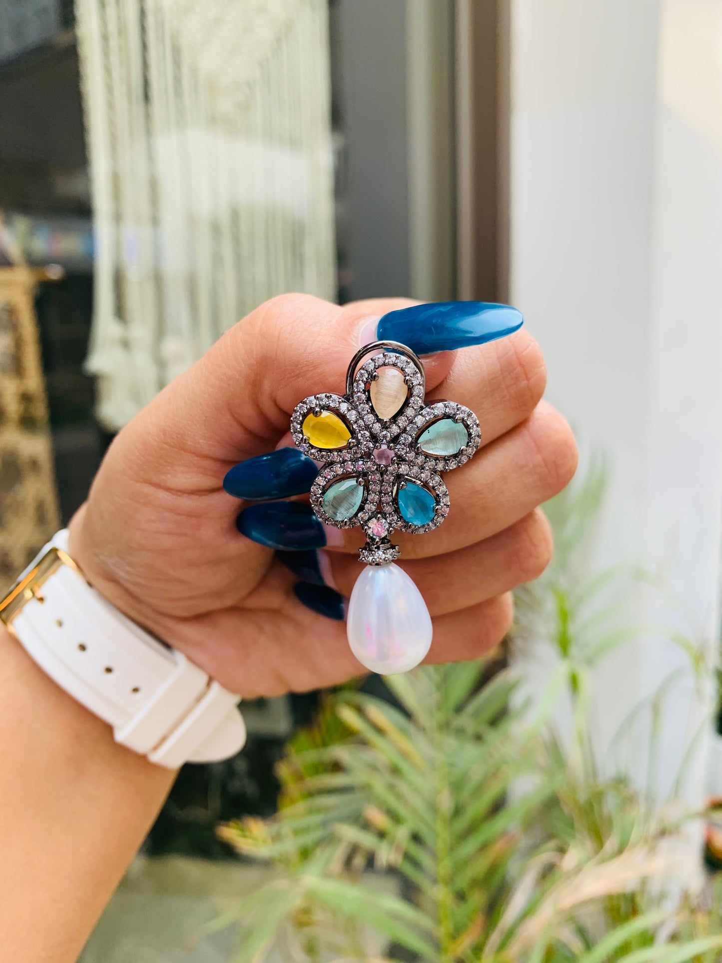 Micro AD Flower Danglers