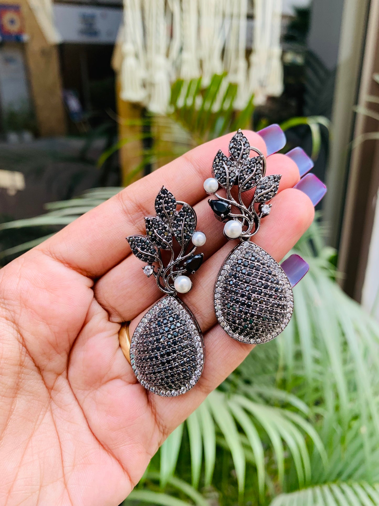 Designer Stud Earrings with Drop