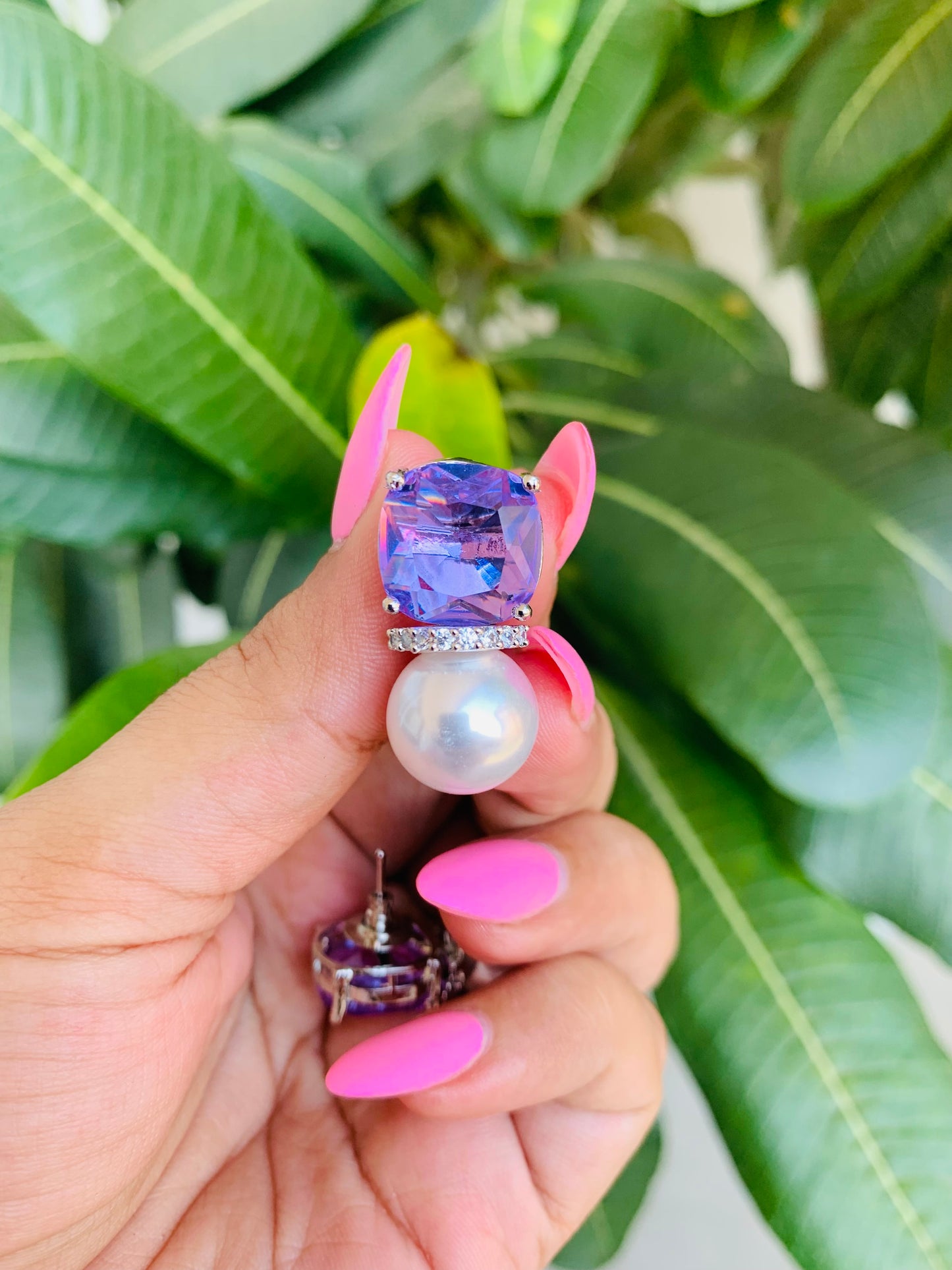 Swarovski Studs With Pearl Drop