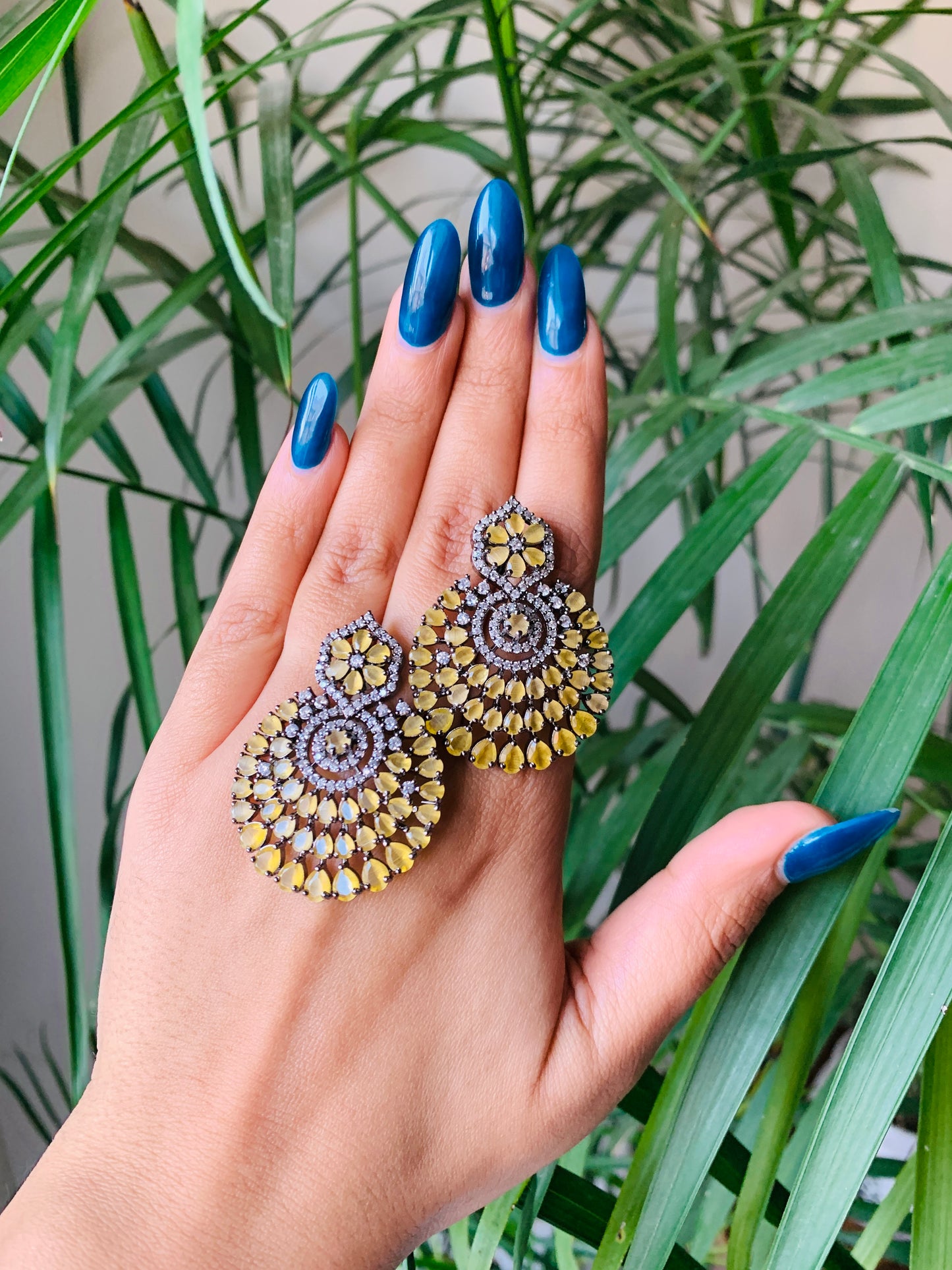 American Diamond Chandbali Earrings