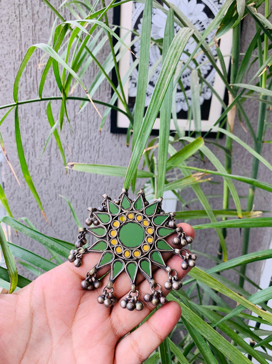 Boho Bloom Yellow & Sea green Ring