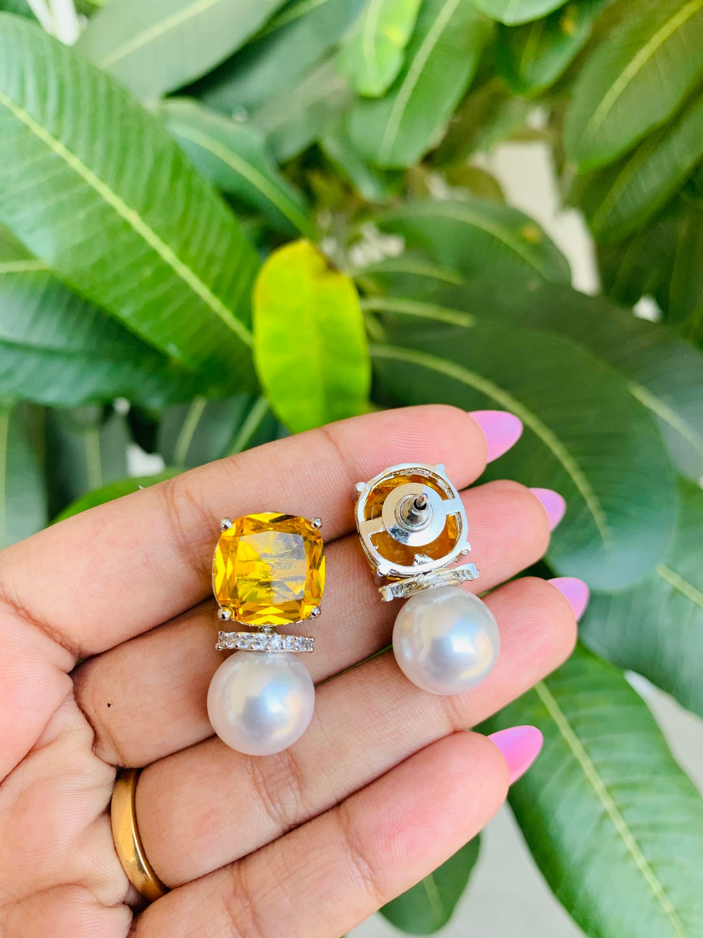Swarovski Studs With Pearl Drop