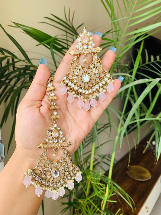 Unique Indian Earrings With Maang Tika