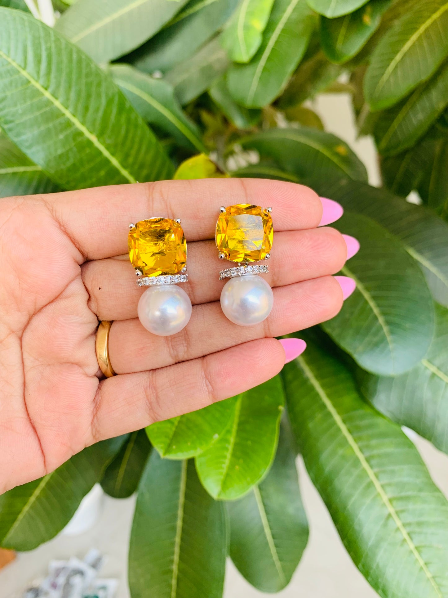 Swarovski Studs With Pearl Drop