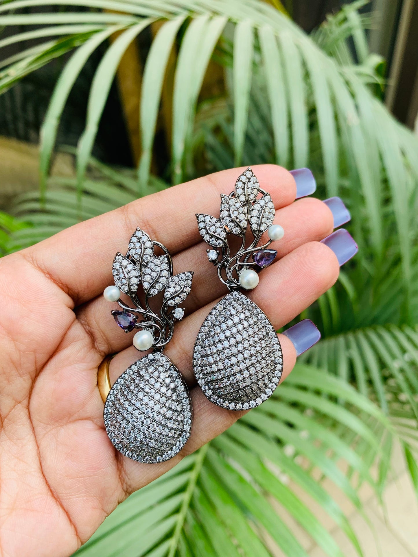 Designer Stud Earrings with Drop