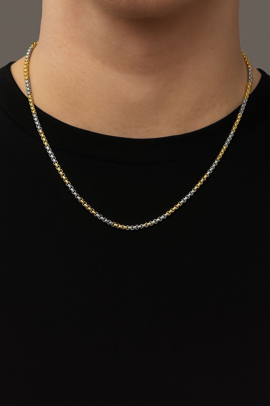 Box Link Gold & Silver Chain for Men