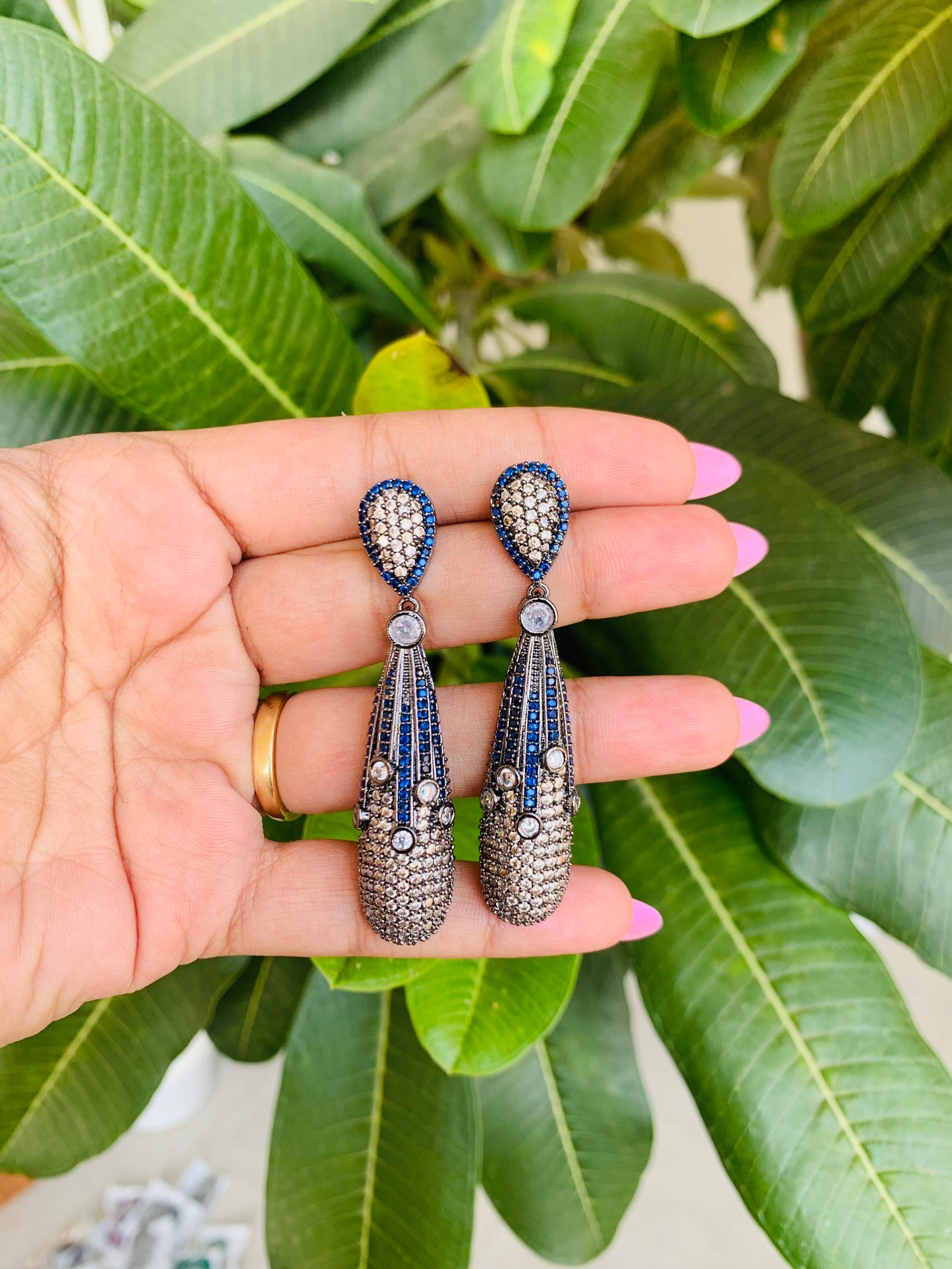 Long Style American Diamond Danglers