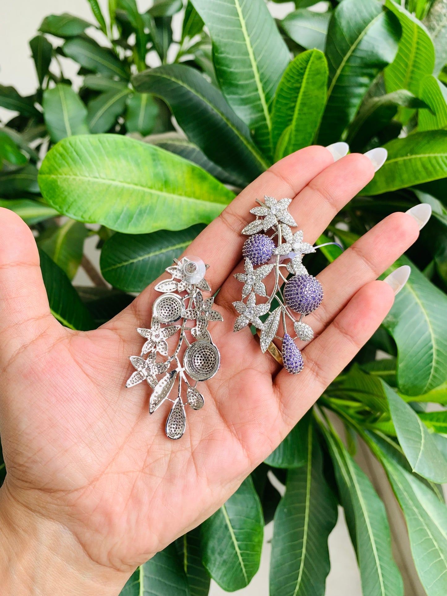 American Diamond Long Statement Earrings