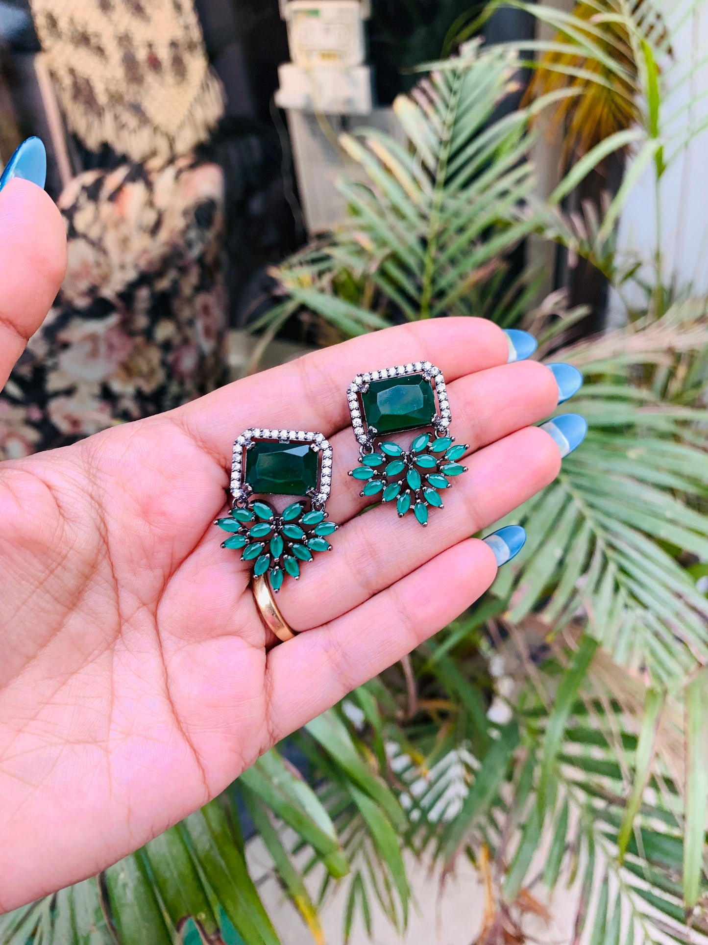 Triangle Drop Stud Earrings