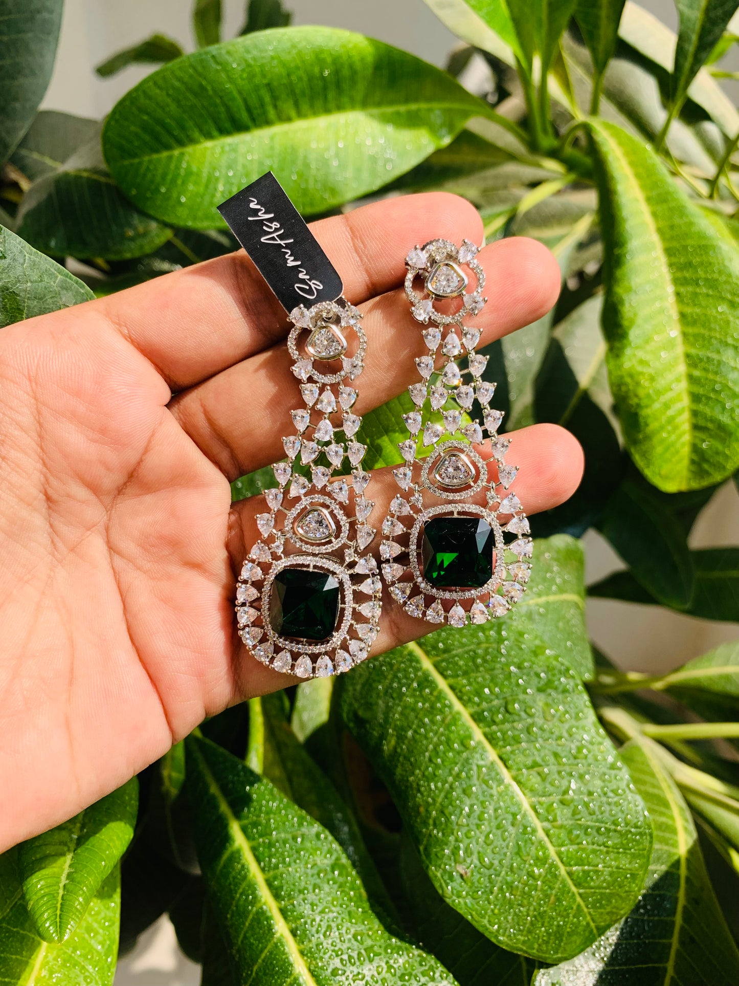 Real Look American Diamond Earrings with Swarovski
