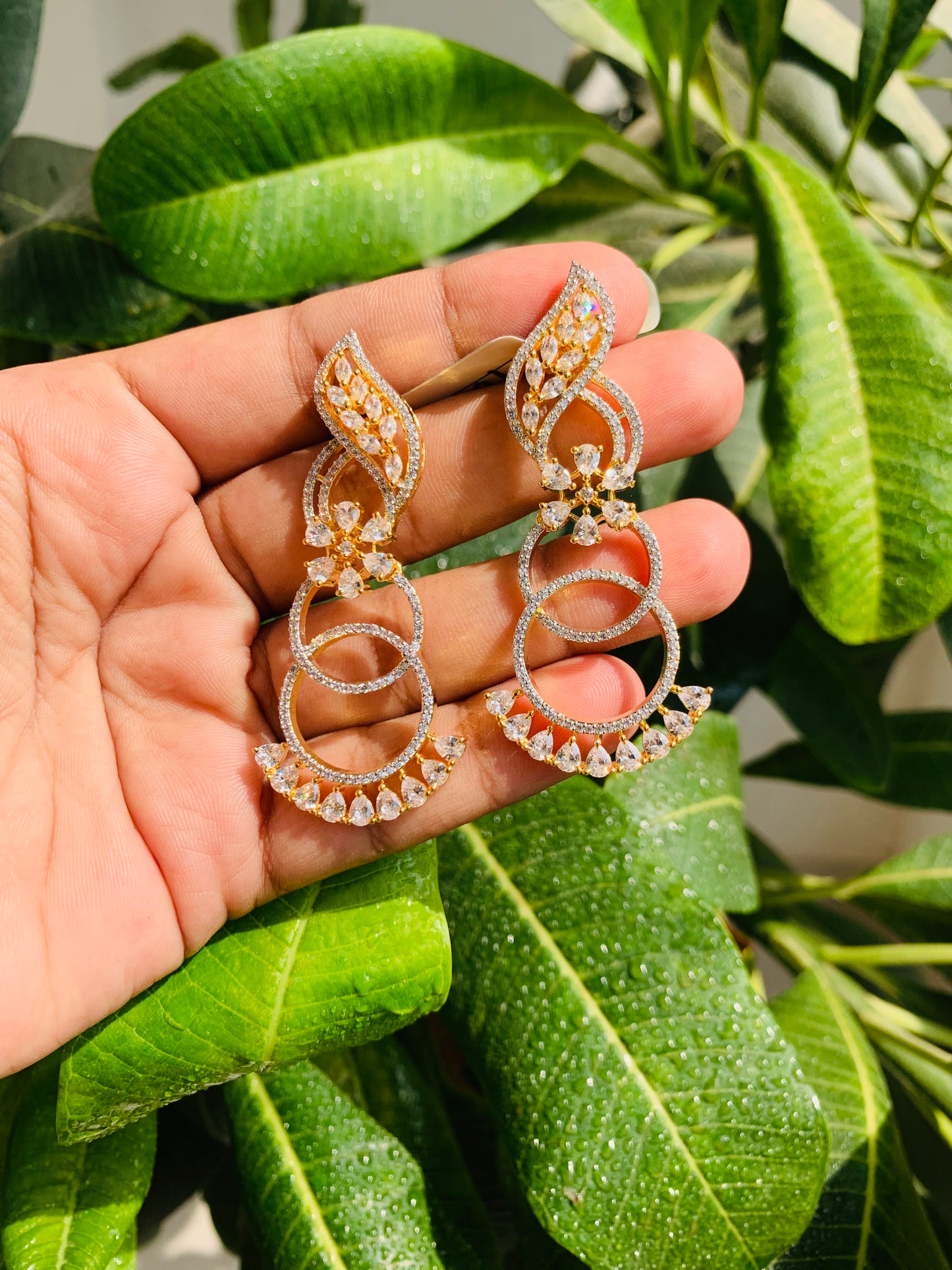Designer American Diamond Festive Danglers