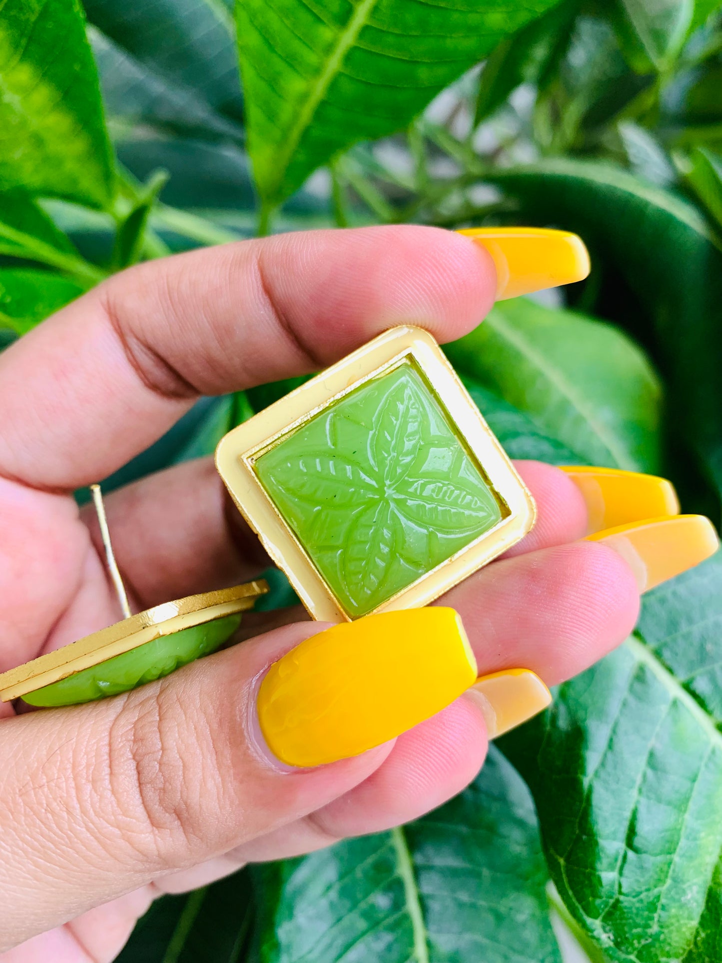 Square Shaped Meenakari Studs