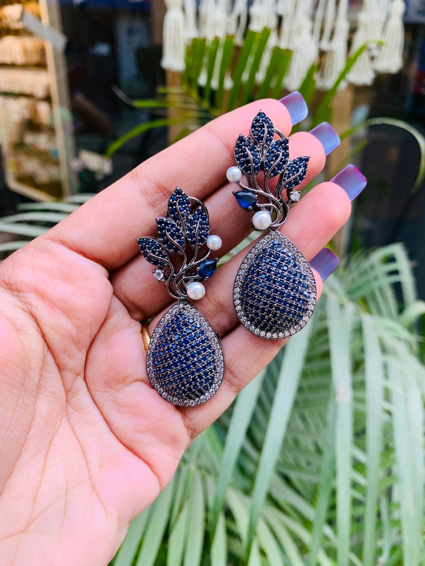 Designer Stud Earrings with Drop