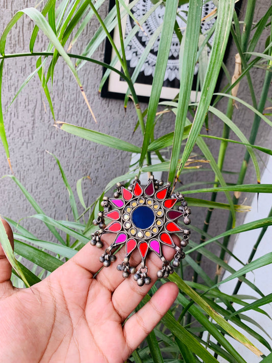 Boho Bloom Pink, Wine and Blue Ring
