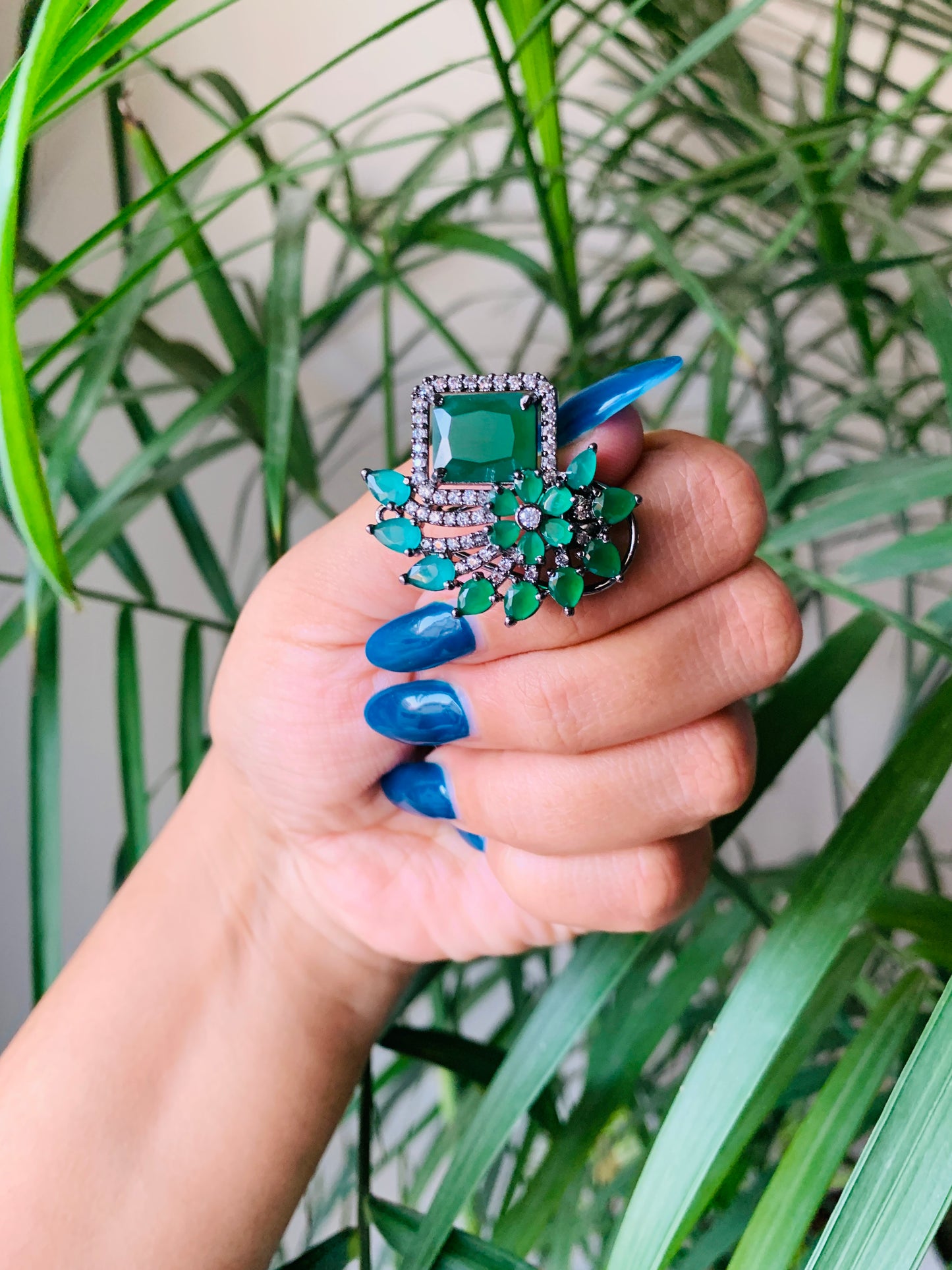 Unique Flower AD Stud Earrings