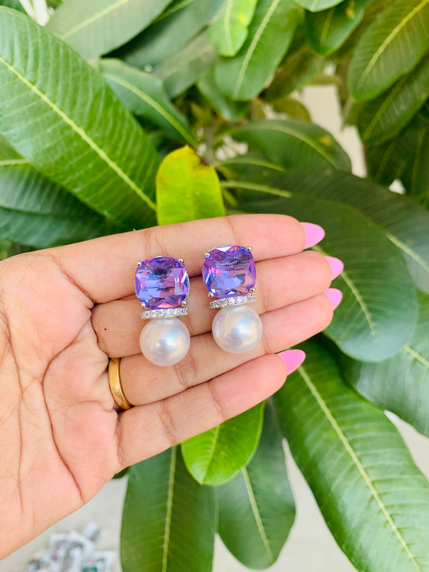 Swarovski Studs With Pearl Drop