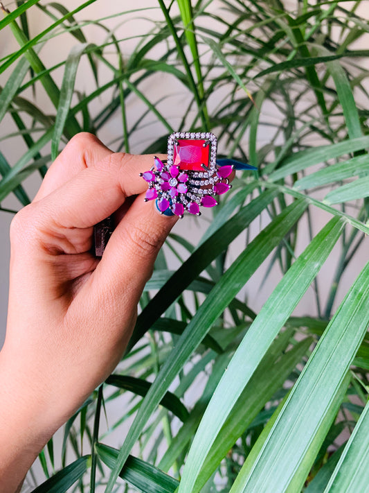 Unique Flower AD Stud Earrings