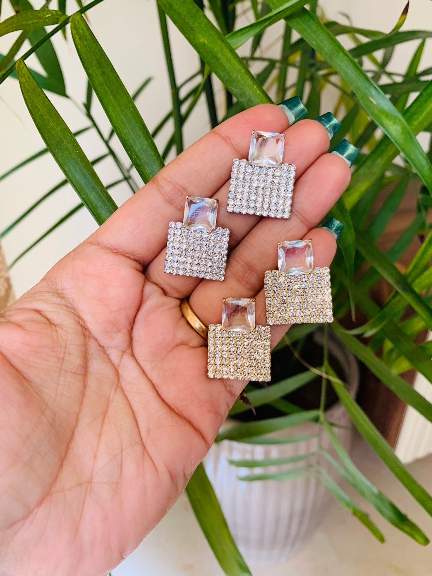 Big Pearl Drop Rose Gold Stud Earrings