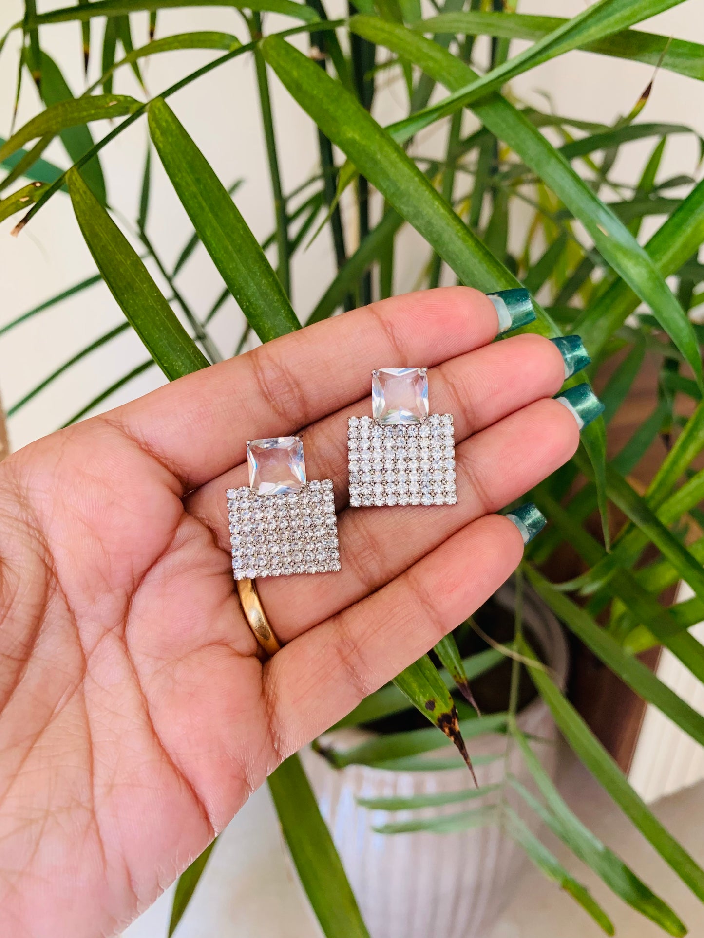Big Pearl Drop Rose Gold Stud Earrings