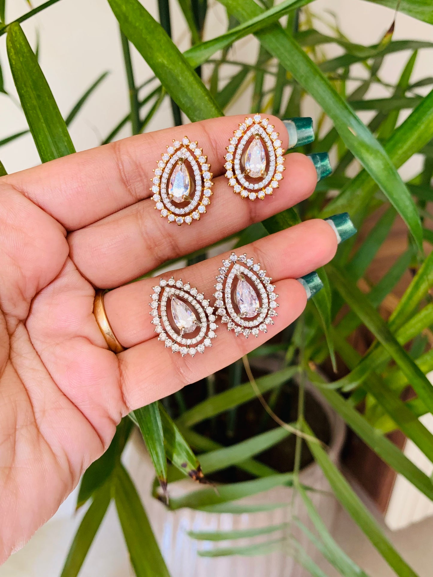 Tear Shaped Solitaire Earrings