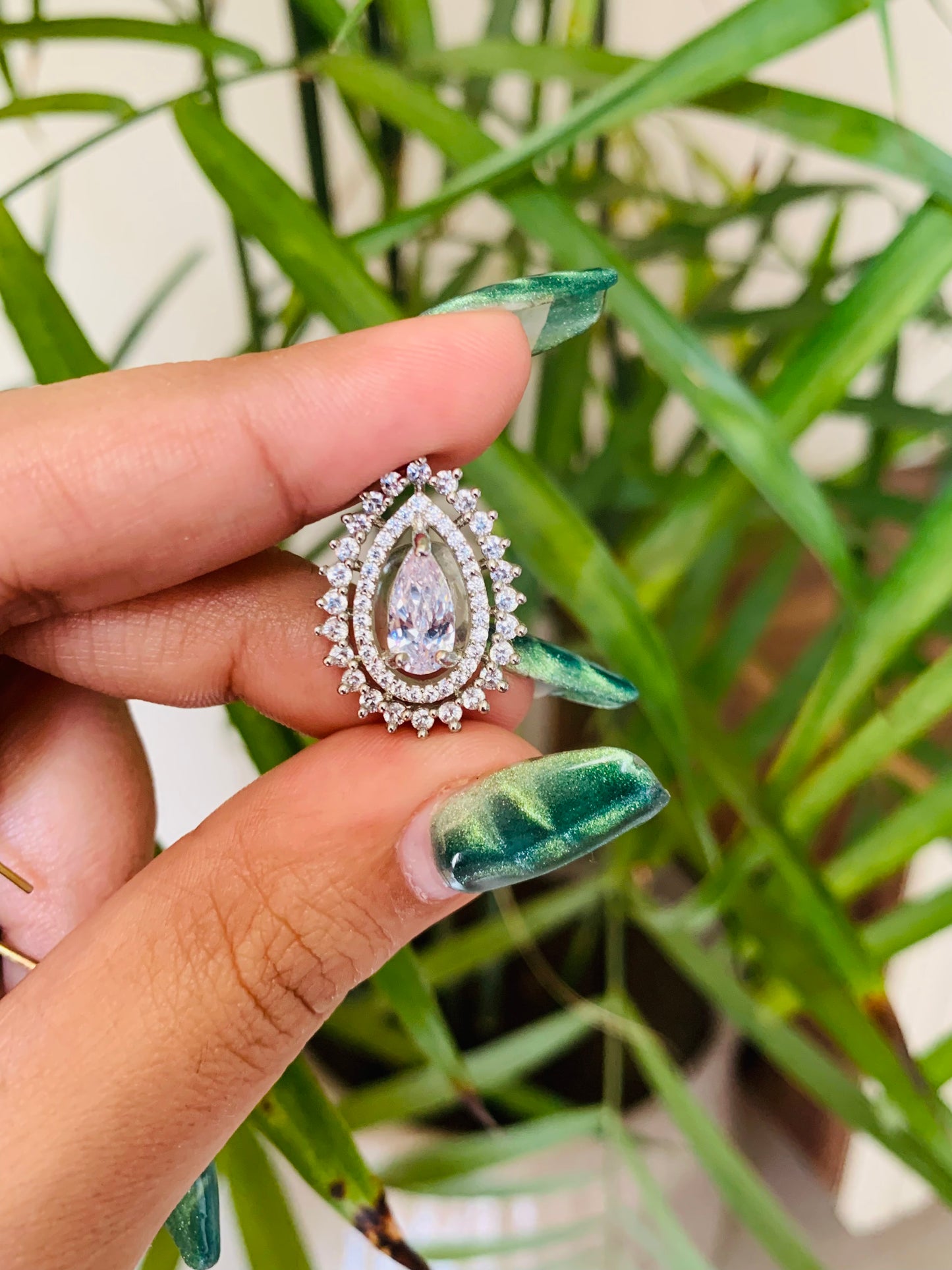 Tear Shaped Solitaire Earrings