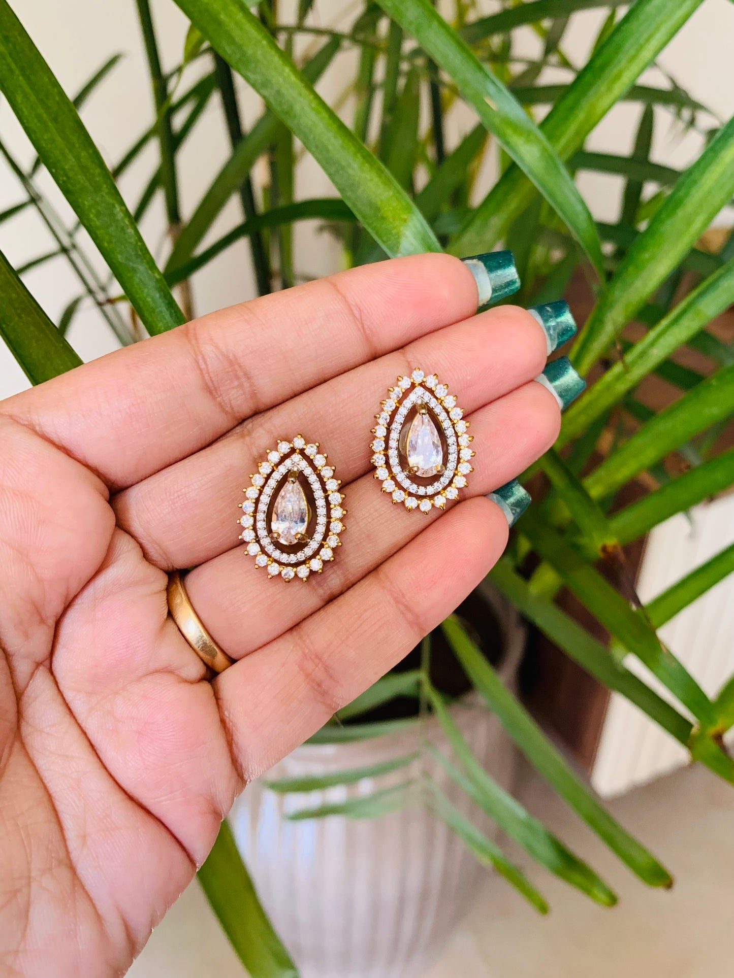 Tear Shaped Solitaire Earrings
