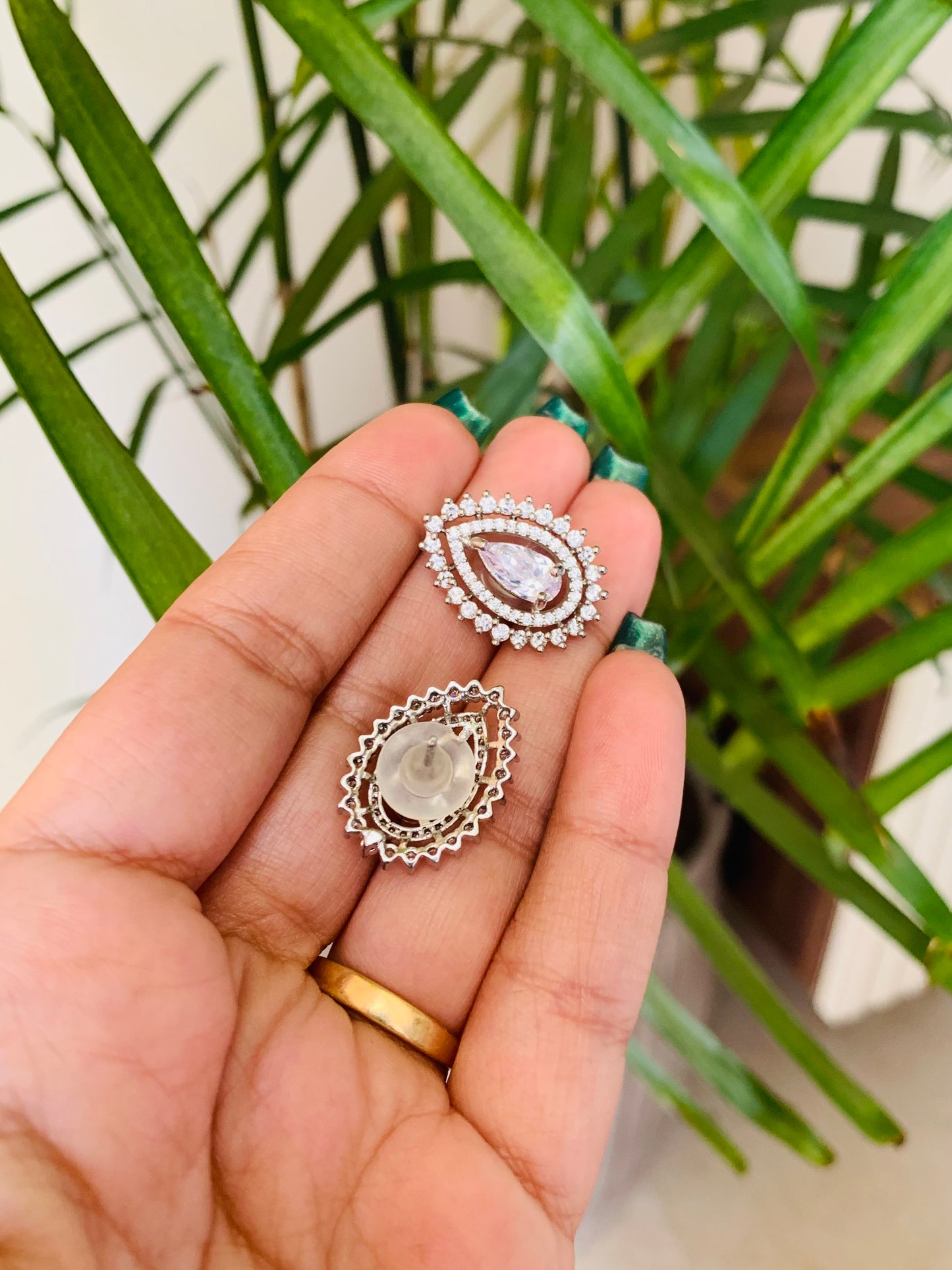 Tear Shaped Solitaire Earrings