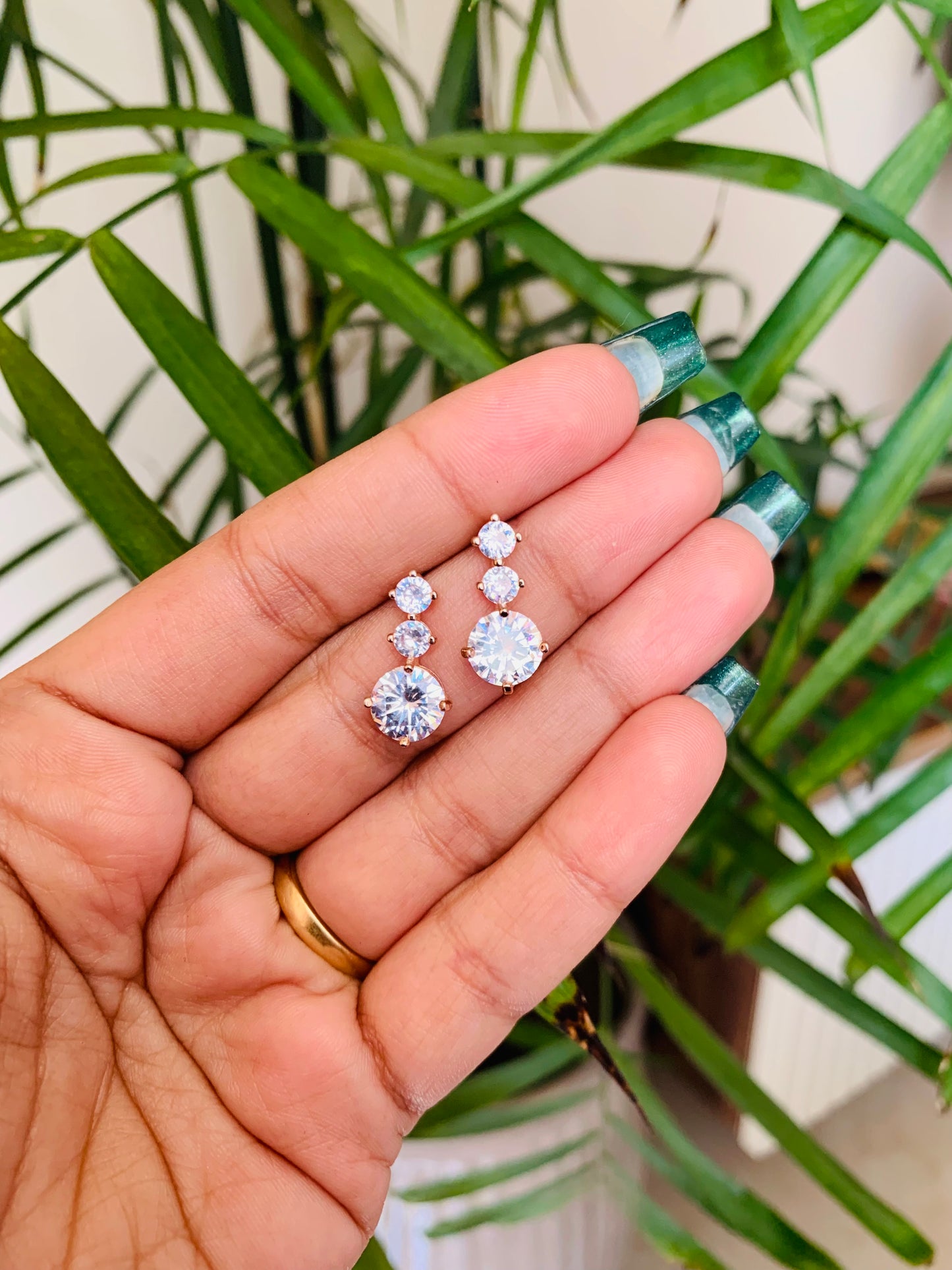 Three Diamonds Earrings