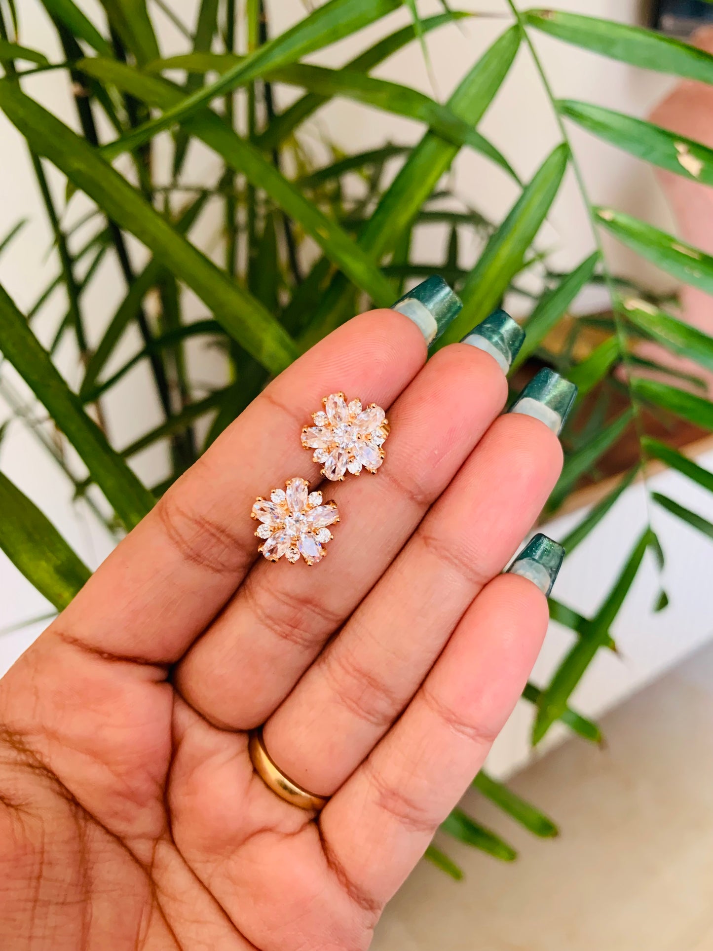 Rose Gold Small Flower Studs