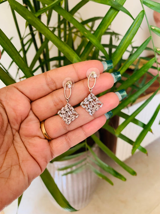 Square Baguette Drop Earrings