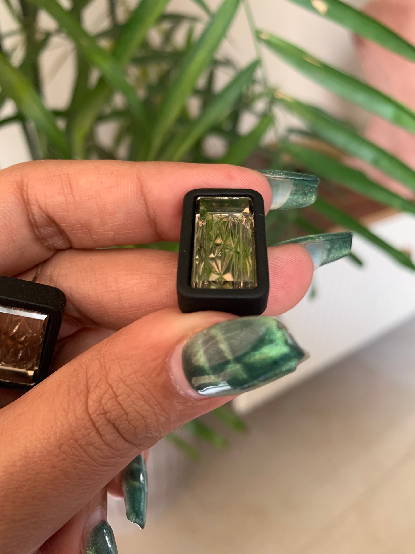 Black Champaigne Rectangle Stud